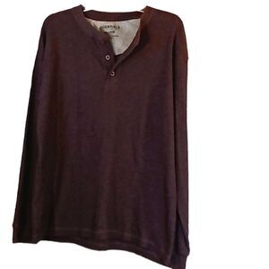 Essentials by Seven Apparel Purple Waffle Knit Base Layer 3 Button Pullo…